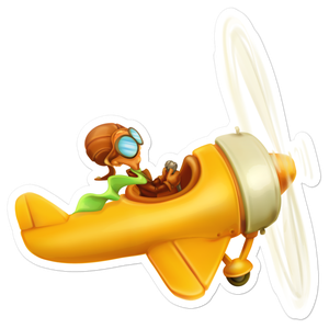 Airplane Boy Sticker