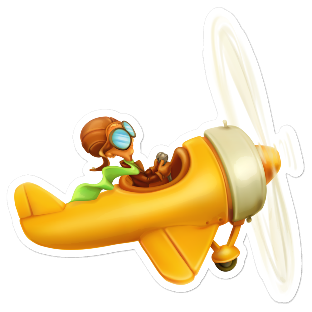 Airplane Boy Sticker 