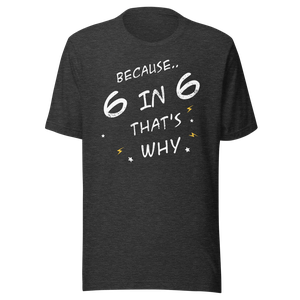 Because 6 in 6 that's Why Distressed T-Shirt