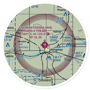 Kingman Airport Clyde Cessna Field (9K8) VFR Sectional Sticker (20 mile)