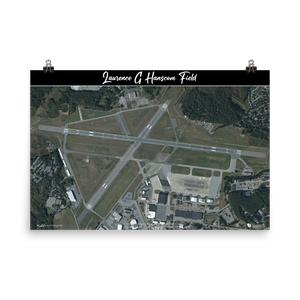 Laurence G Hanscom Field (KBED) Satellite Image Poster