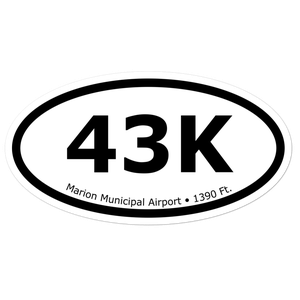 Marion Municipal Airport (43K) Oval Sticker