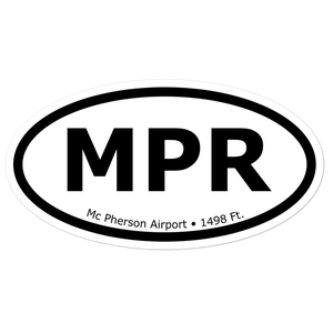 Mc Pherson Airport (KMPR) Oval Sticker