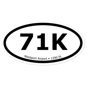 Westport Airport (71K) Oval Sticker