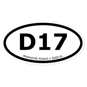 Westwinds Airport (KD17) Oval Sticker
