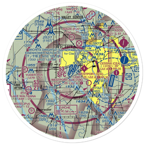 Wichita Eisenhower National Airport (ICT) VFR Sectional Sticker (30 mile)