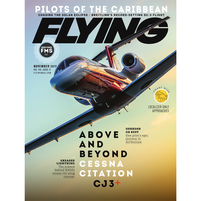 FLYING Magazine Cover Print - November 2017 24×36 Metal Print