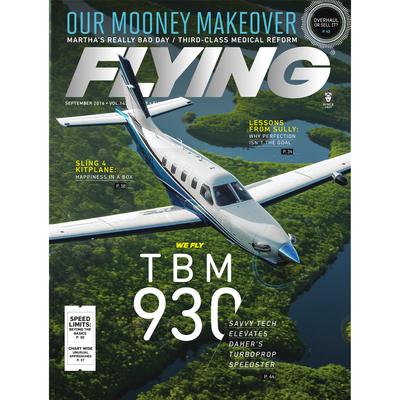 FLYING Magazine Cover Print - September 2016 12×16 Canvas